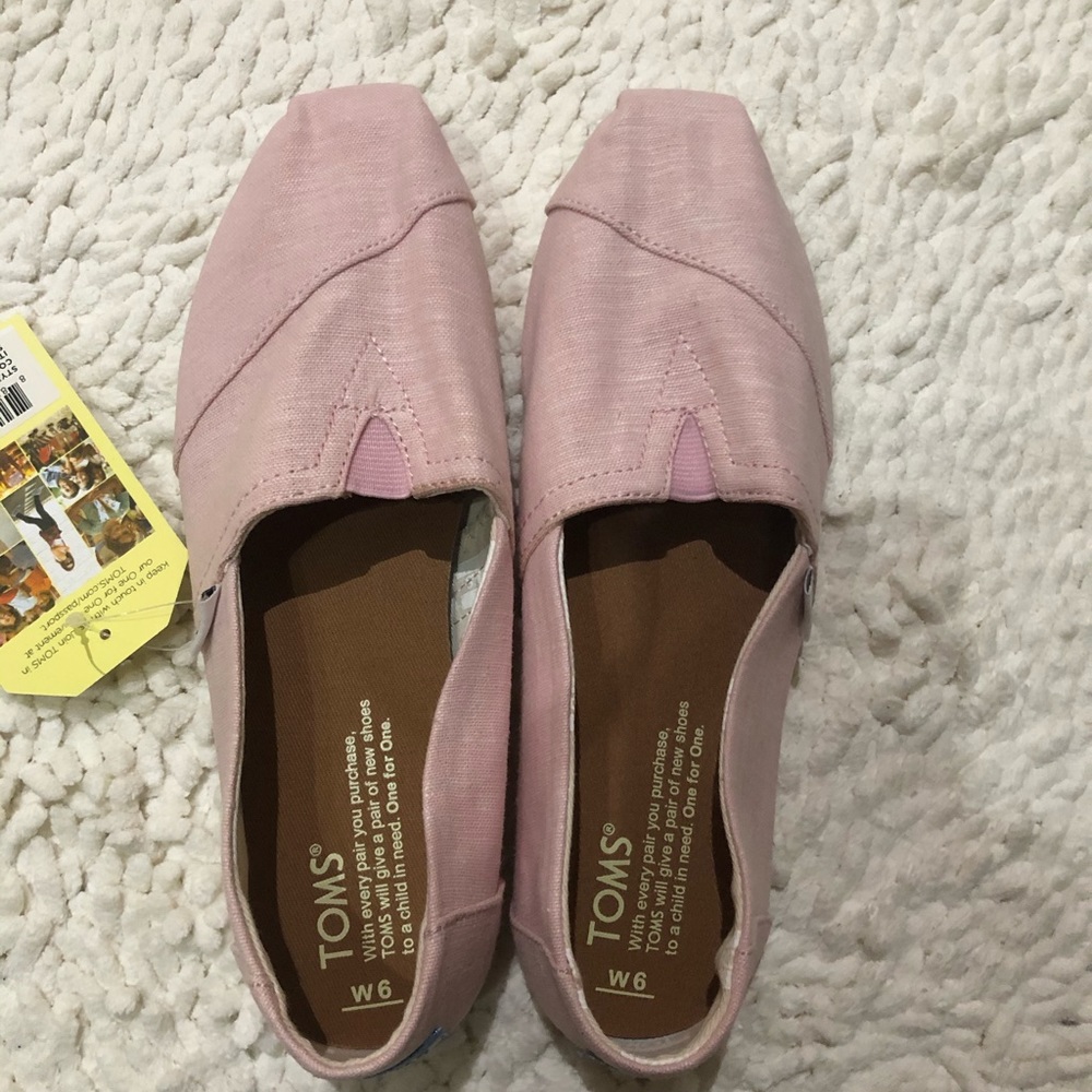 toms light pink Classic chambray slip on flats